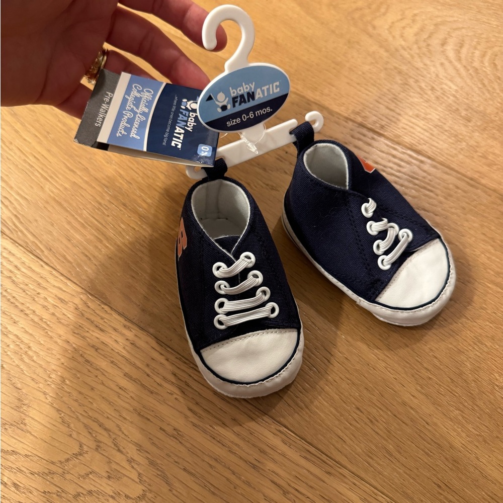 Baby Fanatic Syracuse Navy and White and Orange Baby Shoes